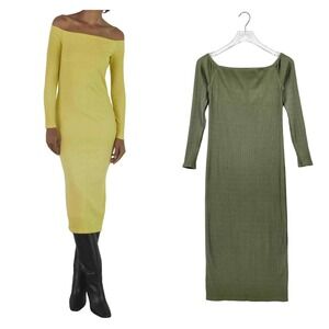 strapless open back dress Silk Rib Fitted Half Sleeve Crew